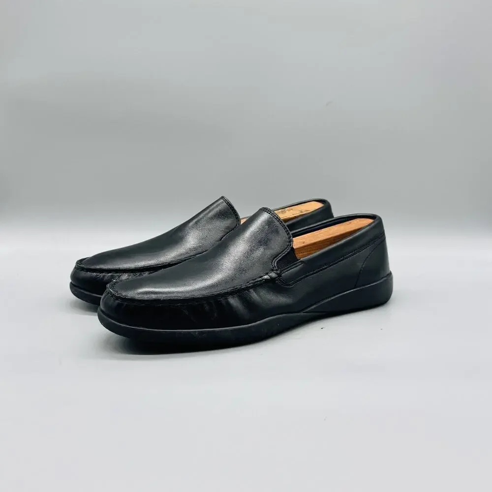 Cole Haan Shoes Mens 9 Black Leather Moc Toe Loafers Slip On Dress Comfort